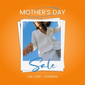 mothers day, mother day, promotion, Orange Gradient Polaroid Mother's Day Sale Instagram Post Template