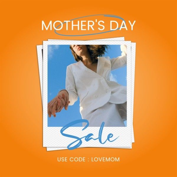 Orange Gradient Polaroid Mother's Day Sale Instagram Post