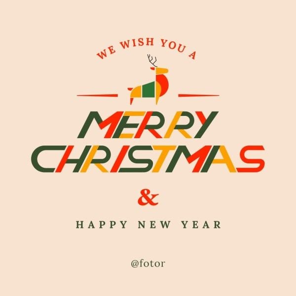 holiday, celebration, greeting, Festive Christmas Lettering Instagram Post Template