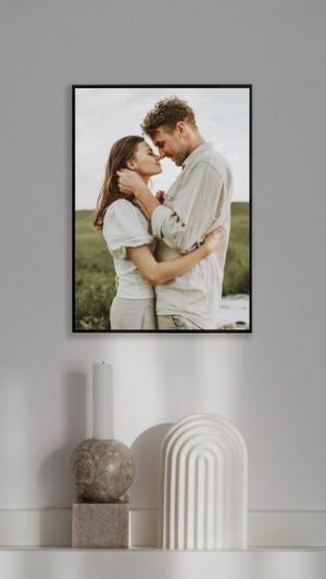 love, photo collage, couple, Gray Minimal Photo Frame Instagram Story Template