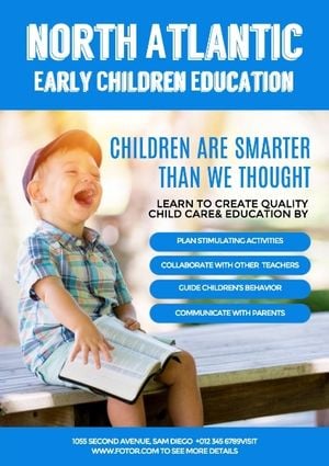 children, training, learning, Early Childhood Education Poster Template