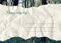 Forest Happy Day Postcard