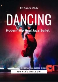 poster, education, institute, Red Dance Studio Flyer Template