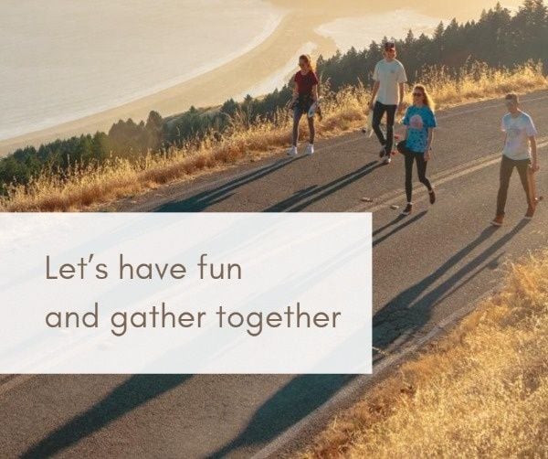 friend, people, running, Let's Run And Gather Together  Facebook Post Template