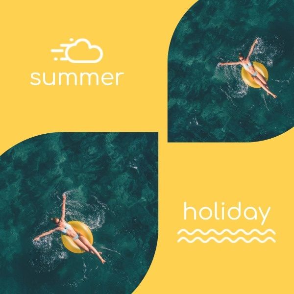 vacation, relax, relaxing, Summer Holiday Instagram Post Template