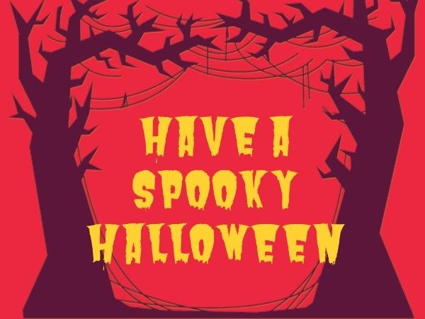 holiday, festival, celebration, Red Have A Spooky Halloween  Card Template