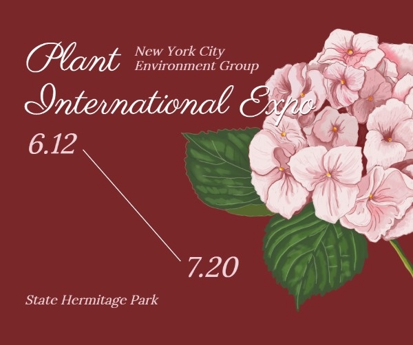 Pink Floral International Expo Facebook Post