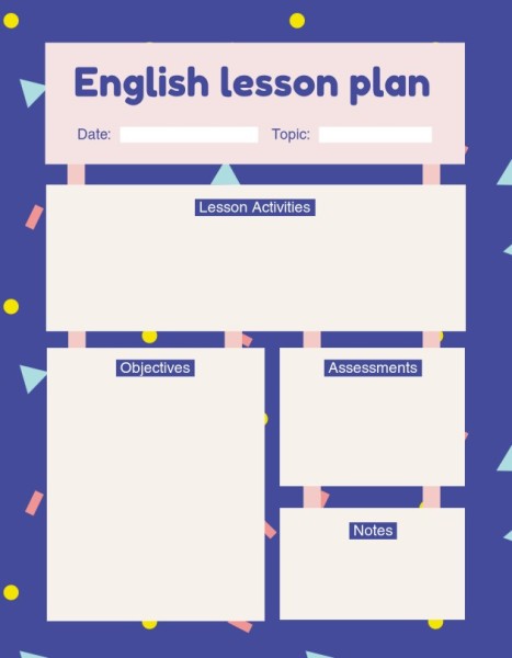 Blue Background Lesson Plan Lesson Plan