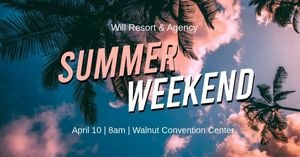 cover photo, date, address, Will Summer Weekend Facebook Event Cover Template