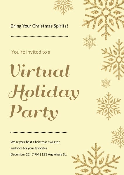 Yellow Christmas Holiday Invitation Invitation