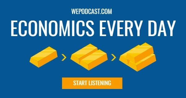 online, finance, sale, Blue Economics Podcast Banner Ads Facebook Ad Medium Template