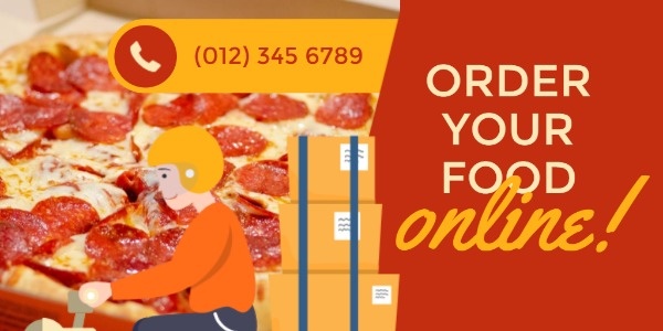 披萨在线订购广告 Twitter帖子