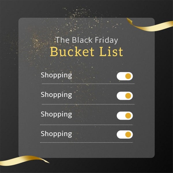 Black Friday Bucket List Instagram帖子