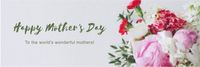 White Minimal Floral Mother's Day Greeting Twitter Cover