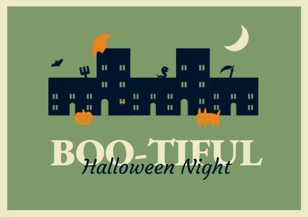 Boo-tiful Halloween Night Postcard