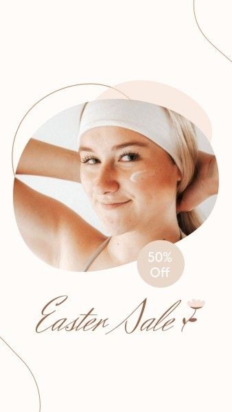 easter day, discount, promo, Ivory White Beauty Photo Easter Sale Instagram Story Template