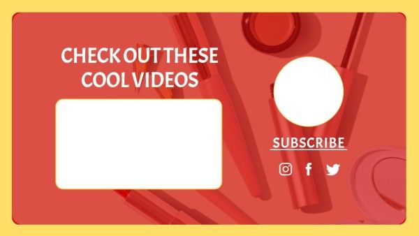 Red Social Media Video Background Subscribe Youtube End Screen