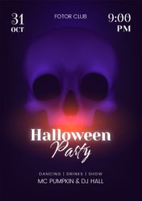 event, festival, celebration, Black Scary Halloween Party Night Poster Template