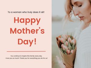 greeting, mothers day, love, White Happy Mother's Day Card Template