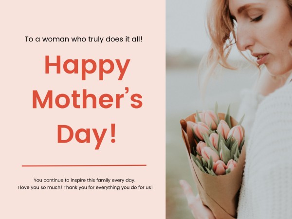 White Happy Mother's Day Card