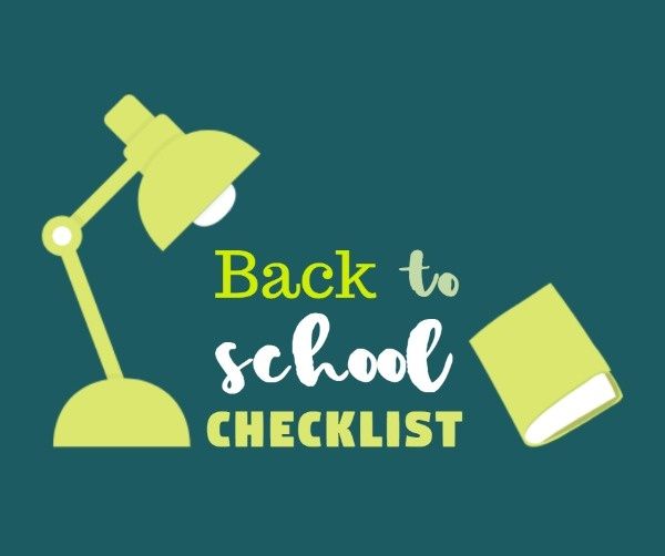 planner, schedule, organize, Back-to-School Checklist Facebook Post Template