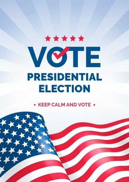 vote, election day, america, Blue Modern Political Election Campaign Poster Template