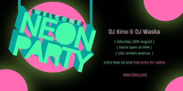 Neon Music Party  Twitter Post