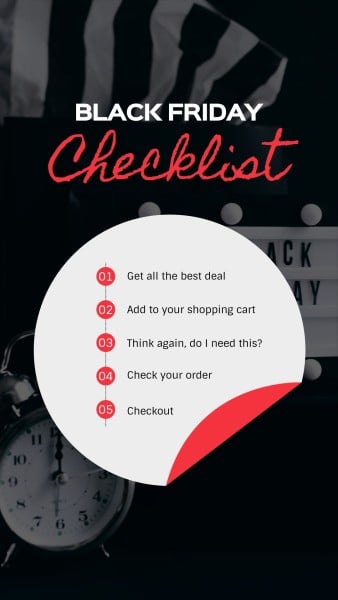 Black Black Friday Checklist Instagram故事