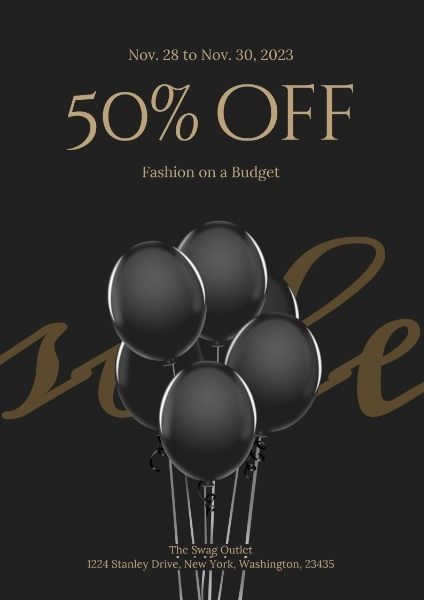 cyber monday, promotion, shop, Fashion Store Black Cool Black Friday Sale Poster Template