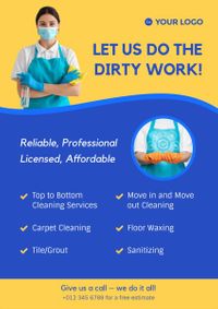 dirty, work, cleaner, Cleaning Service Poster Template