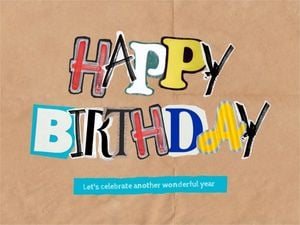 party, anniversary, happy, Brush Birthday Card Template