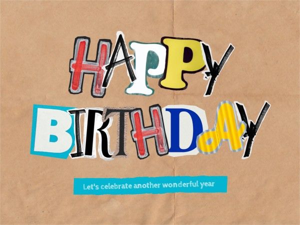 party, anniversary, happy, Brush Birthday Card Template