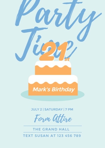 Sweet Cake Birthday Party Invitation