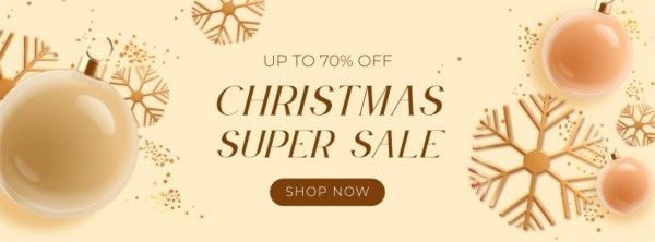holiday, promotion, discount, Gold Modern Christmas Sale Facebook Cover Template