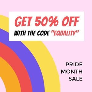 rainbow, retail, shop, Pink Pride Month Sale Instagram Post Template