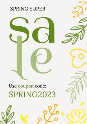 season, life, business, Yellow Botanical Spring Sale Poster Template