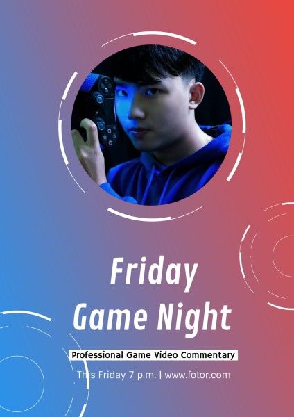 professional, ticket, technology, Gradient Profession Video Game Night Poster Template