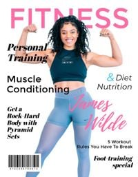 exercise, healthy, life, Fitness Sport Magazine Book Magazine Cover Template