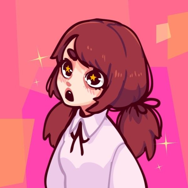 Pink Animated Girl Cute Discord Profile Picture Avatar Template and