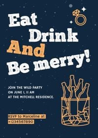 メリー学士パーティーの招待状 招待状