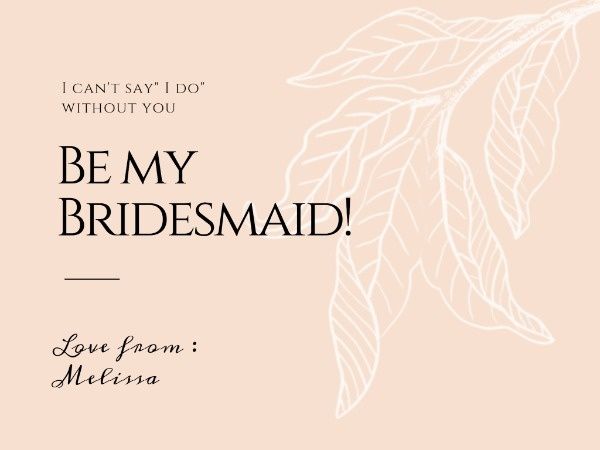 Bridesmaid Card