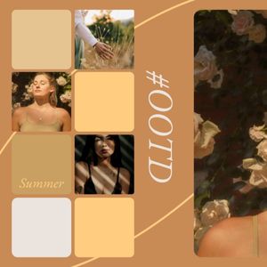 girl, woman, ootd, Brown Summer Outing Photo Collage (Square) Template