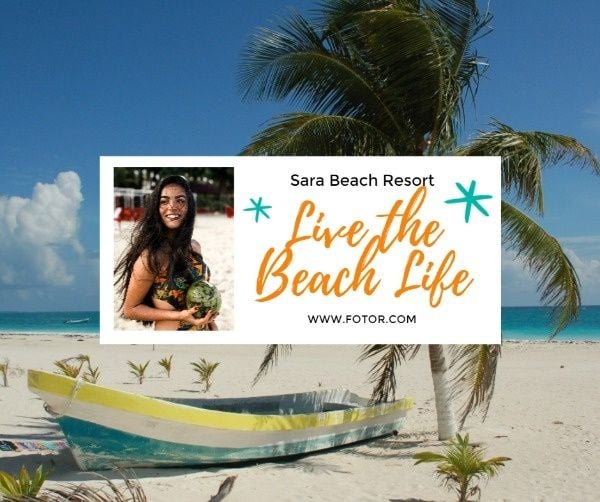 sea, travel, vacation, Summer Beach Resort Ads Facebook Post Template