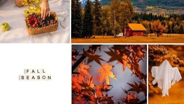 autumn, nature, leaves, Fall Season Photo Collage Desktop Wallpaper Template