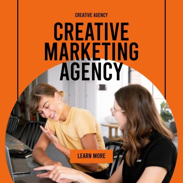 measure, tip, small business, Orange Creative Marketing Agency Instagram Post Template