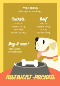 pet, nutrient packed, pet food, Yellow Dog Food Sale Flyer Template