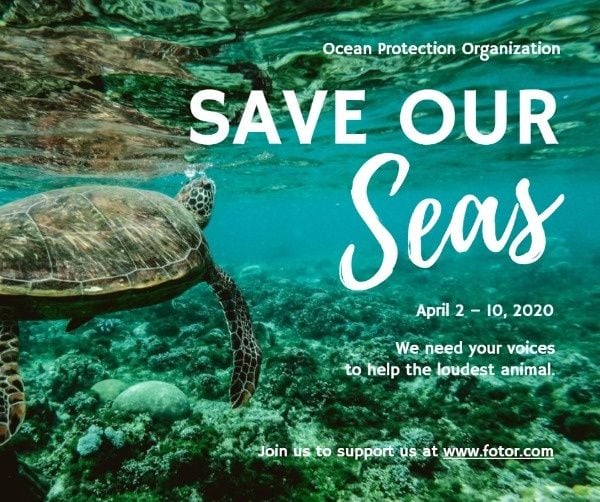 environment protection, sea, ocean, Save Our Saves Now Facebook Post Template