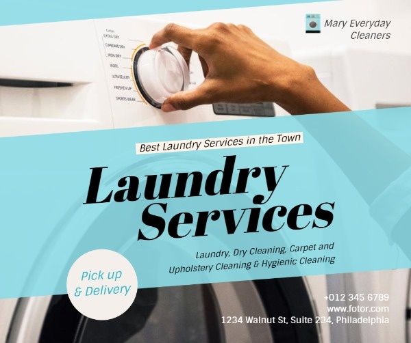serviceslau, cleaning, store, Laundry Service Facebook Post Template