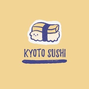 food, restaurant, japan, Yellow Kyoto Sushi Logo Template