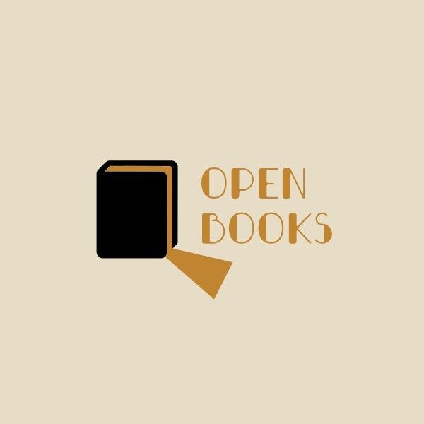 publisher, bookshop, library, Golden And Black Simple Bookstore Logo Template